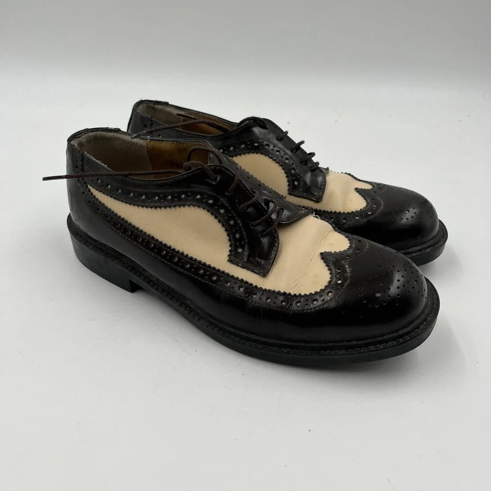 Clifford Wills Men's‎ Two Tone Wingtip Brogues Leather Shoes - Size 38
